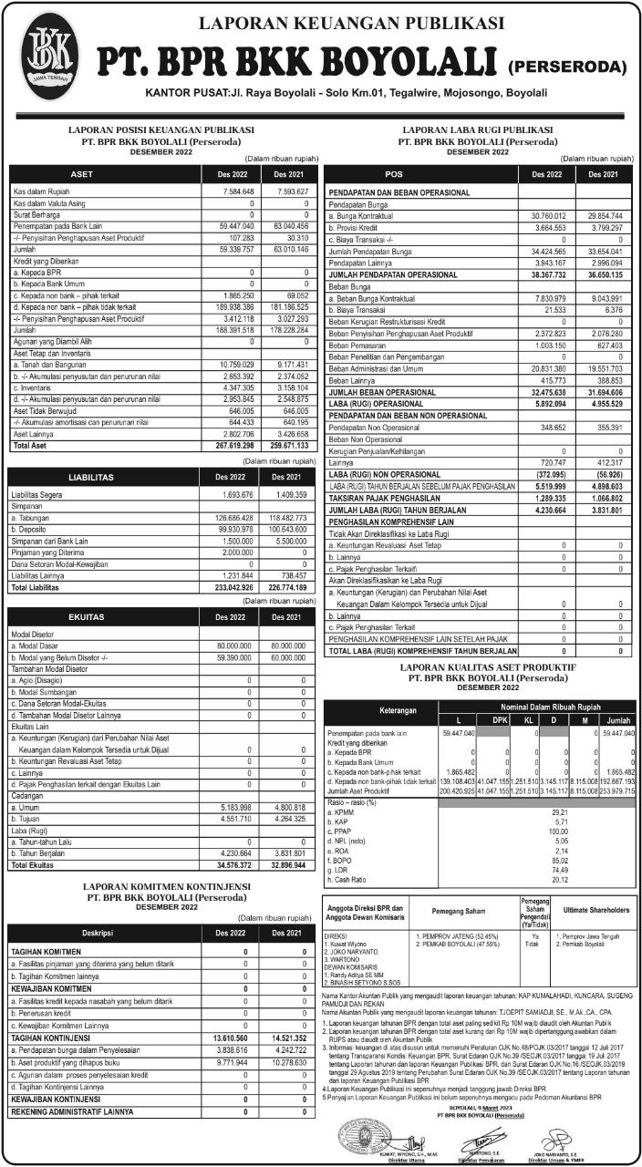 LAPORAN PUBLIKASI TAHUN 2022
